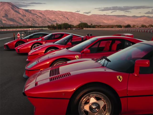 Ferrari 288 GTO против F40 против F50 против Enzo против LaFerrari  - это не обычная драг-гонка